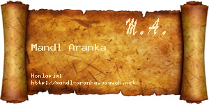 Mandl Aranka névjegykártya